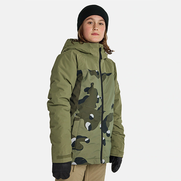 日本正規品 スノーボード ウェア バートン ジャケット 23-24 BURTON BOYS' LODGEPOLE 2L JACKET Forest Moss Cookie Camo キッズ YOUTH 子供