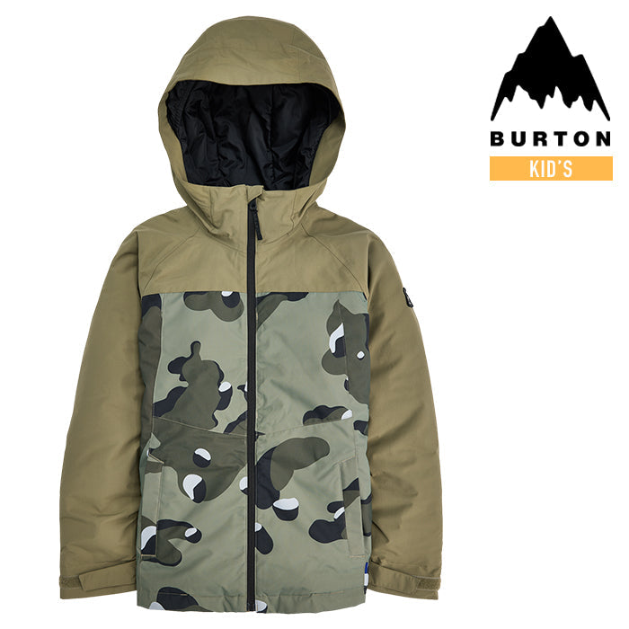 日本正規品 スノーボード ウェア バートン ジャケット 23-24 BURTON BOYS' LODGEPOLE 2L JACKET Forest Moss Cookie Camo キッズ YOUTH 子供