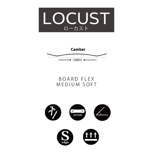 日本正規品 スノーボード クロージャ 23-24 CROOJA LOCUST ローカスト Camber キャンバー UNISEX ユニセックス グラトリ 男性 女性 板 SNOWBOARD