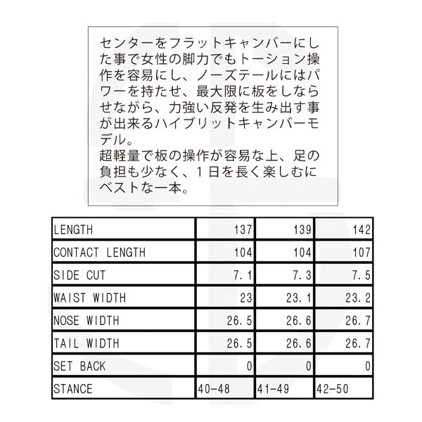 日本正規品 スノーボード クロージャ 23-24 CROOJA HORNET ホーネット Camber キャンバー UNISEX ユニセックス 男性 女性 板 SNOWBOARD