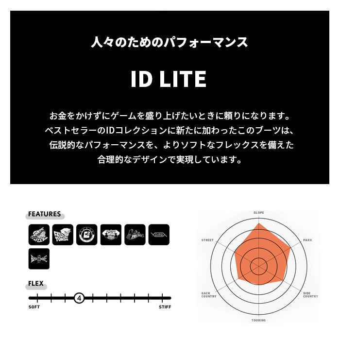 日本正規品 スノーボード ブーツ ディーラックス アイディー ライト 23-24 DEELUXE ID LITE Black/White UNISEX ユニセックス 男性 女性 2024