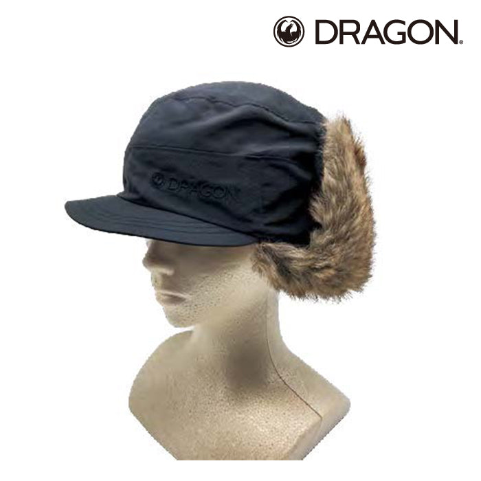 DRAGON ドラゴン キャップ 帽子 23-24 FLAP CAP Black フライトキャップ スノーボード スキー 日本正規品