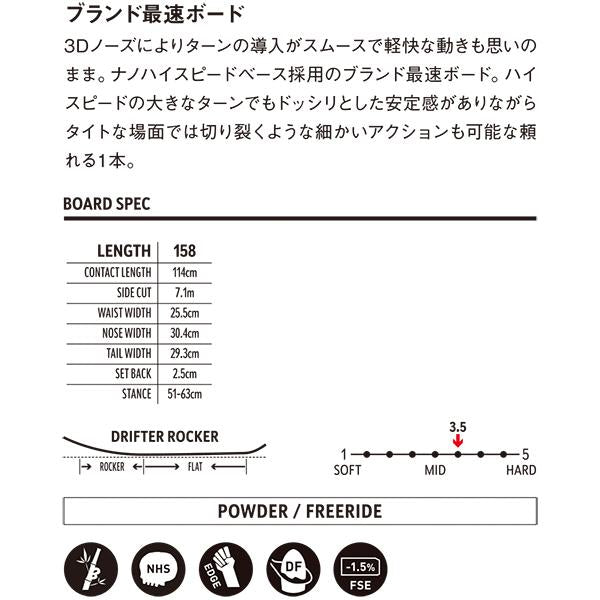 DEATH LABEL デスレーベル スノーボード 板 23-24 THE DRIFTER Rocker