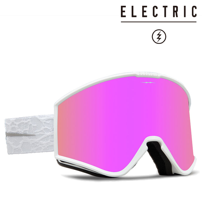 日本正規品 スノーボード ゴーグル エレクトリック 23-24 ELECTRIC KLEVELAND Matte White Nuron/Pink Chrome 24KMP スキー