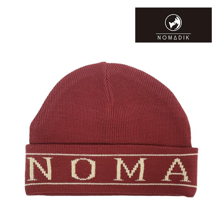 日本正規品 スノーボード ウェア ノマディック ビーニー 23-24 NOMADIK LOGO BEANIE Wine 帽子 ニット帽 ニットキャップ キャップ