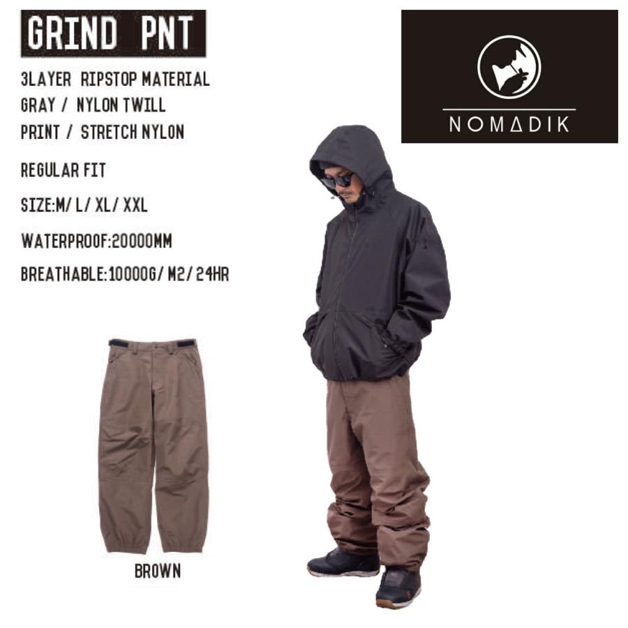 日本正規品 スノーボード ウェア ノマディック グラインド パンツ 23-24 NOMADIK GRIND PNT Light Brown UNISEX REGULAR FIT レギュラーフィット 男性 女性