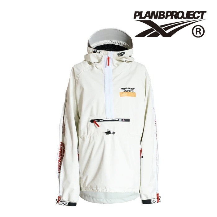 日本正規品 スノーボード ウェア プランビー プロジェクト ジャケット 23-24 PLAN B PROJECT  PULL OVER JACKET White UNISEX ユニセックス