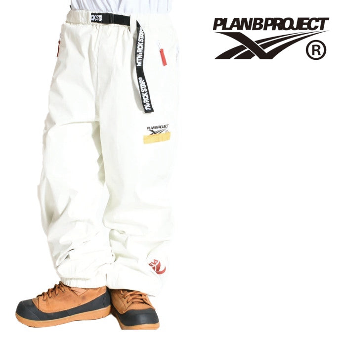 日本正規品 スノーボード ウェア プランビー プロジェクト パンツ 23-24 PLAN B PROJECT  SIDEZIP PANTS White UNISEX ユニセックス