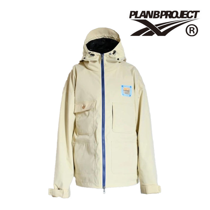 23-24 PLAN B PROJECT WORKER JACKET CREAM スノーボード プランビープロジェクト マウンテンロックスター ワーカージャケット カービング グラトリ バックカントリー フリーライディング メンズ レディース