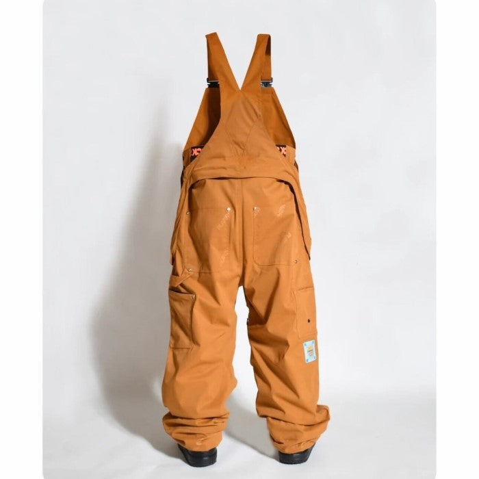 23-24 PLAN B PROJECT WORKER BIB PANTS BROWN スノーボード プランビープロジェクト マウンテンロックスター ワーカービブパンツ カービング グラトリ バックカントリー フリーライディング メンズ レディース