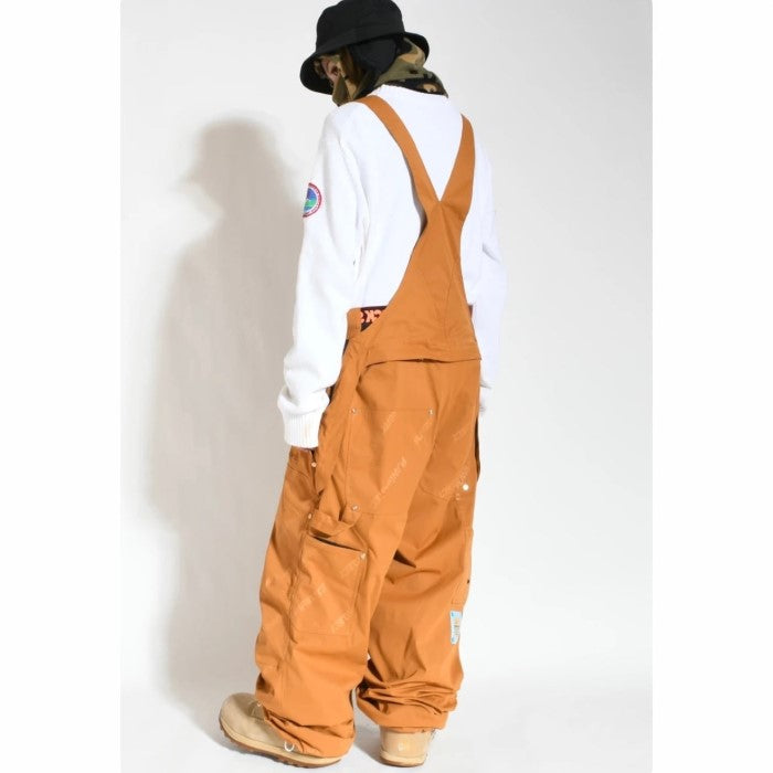 23-24 PLAN B PROJECT WORKER BIB PANTS BROWN スノーボード プランビープロジェクト マウンテンロックスター ワーカービブパンツ カービング グラトリ バックカントリー フリーライディング メンズ レディース