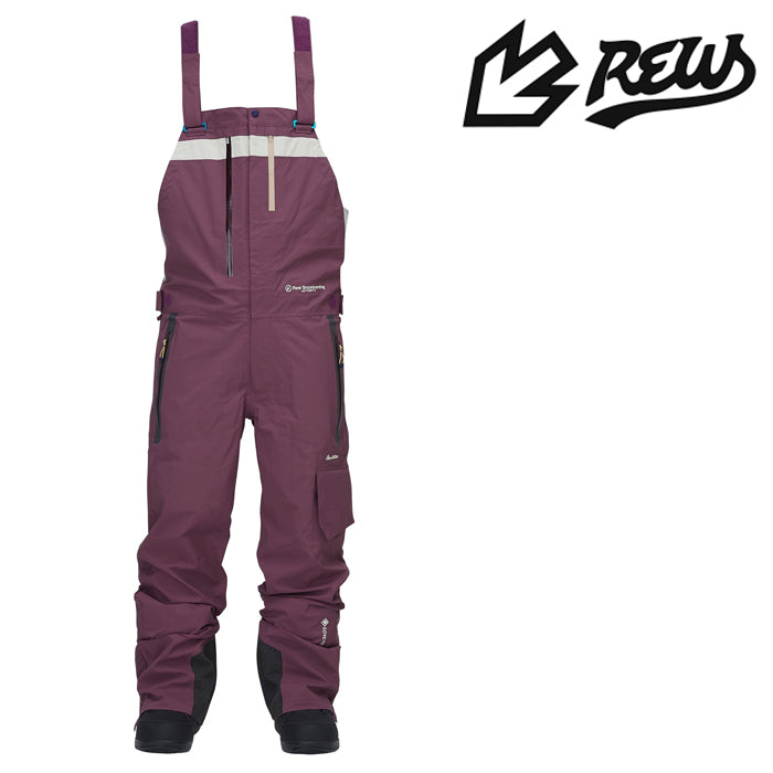 日本正規品 スノーボード ウェア アールイーダブリュー パンツ 23-24 REW REALITY BIB PANTS 22 Azuki x Cream GORE-TEX UNISEX ゴアテックス ビブパンツ