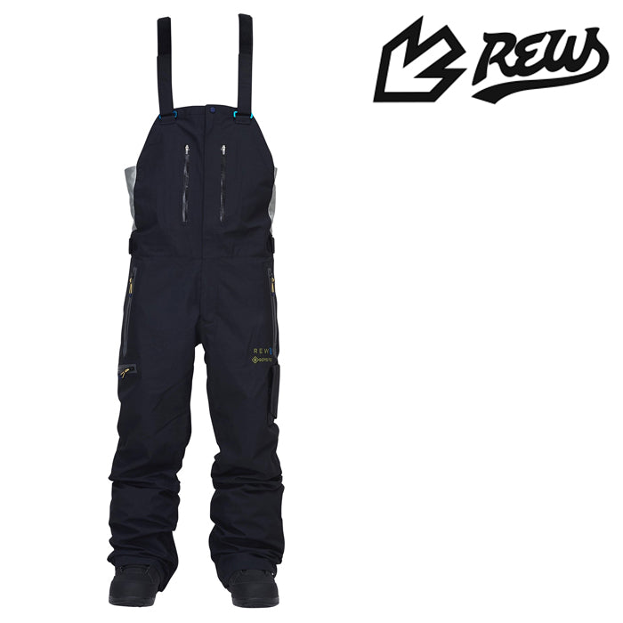 日本正規品 スノーボード ウェア アールイーダブリュー パンツ 23-24 REW KAMIKAZE BIB PANTS 18 Black x Black GORE-TEX UNISEX ゴアテックス ビブパンツ