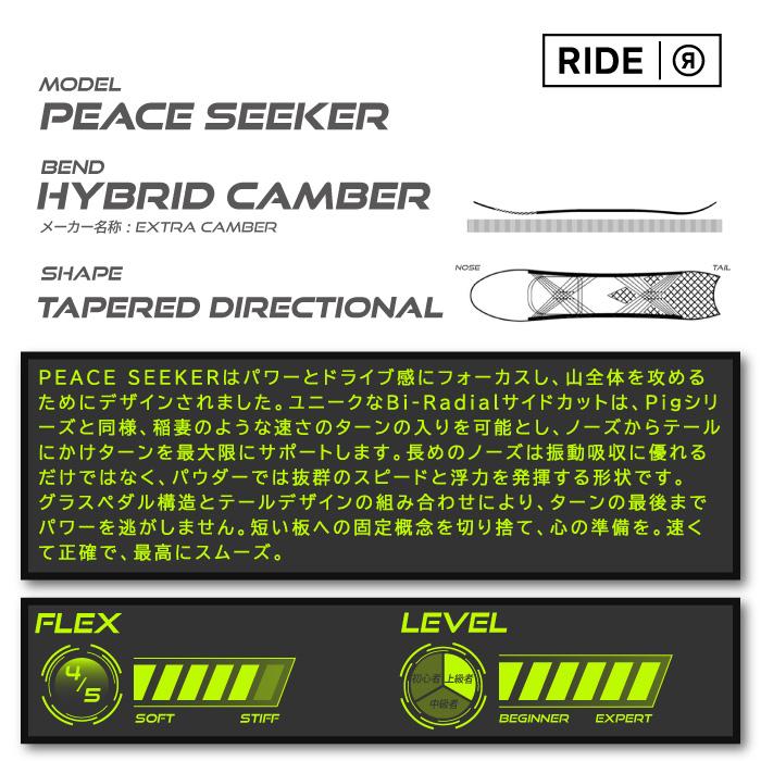 日本正規品 ライド スノーボード 板 RIDE 23-24 PEACE SEEKER Camber MEN'S ピース シーカー キャンバー メンズ 男性 SNOWBOARD