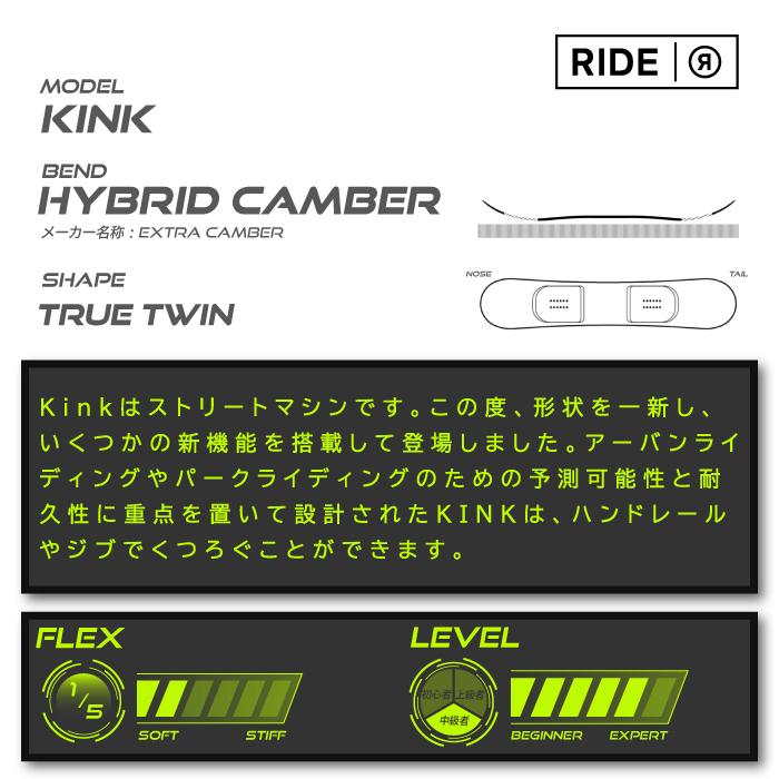 日本正規品 ライド スノーボード 板 RIDE 23-24 KINK Camber MEN'S キンク キャンバー メンズ 男性 SNOWBOARD