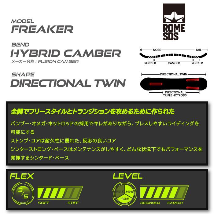 日本正規品 ローム スノーボード 板 23-24 ROME FREAKER Camber UNISEX フリーカー キャンバー ユニセックス 男性 女性 スノボ