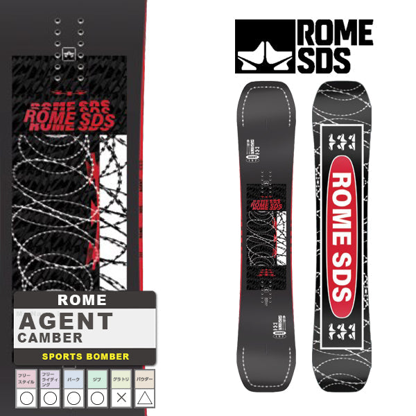 日本正規品 ローム スノーボード 板 23-24 ROME AGENT Camber UNISEX エージェント キャンバー ユニセックス 男性 女性