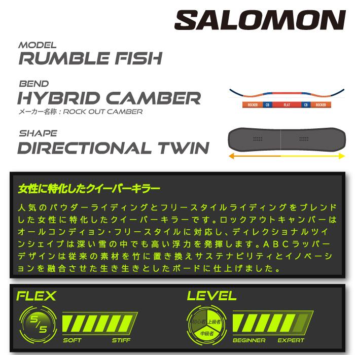 日本正規品 スノーボード 板 サロモン ランブルフィッシュ 23-24 SALOMON RUMBLE FISH Camber WOMEN'S