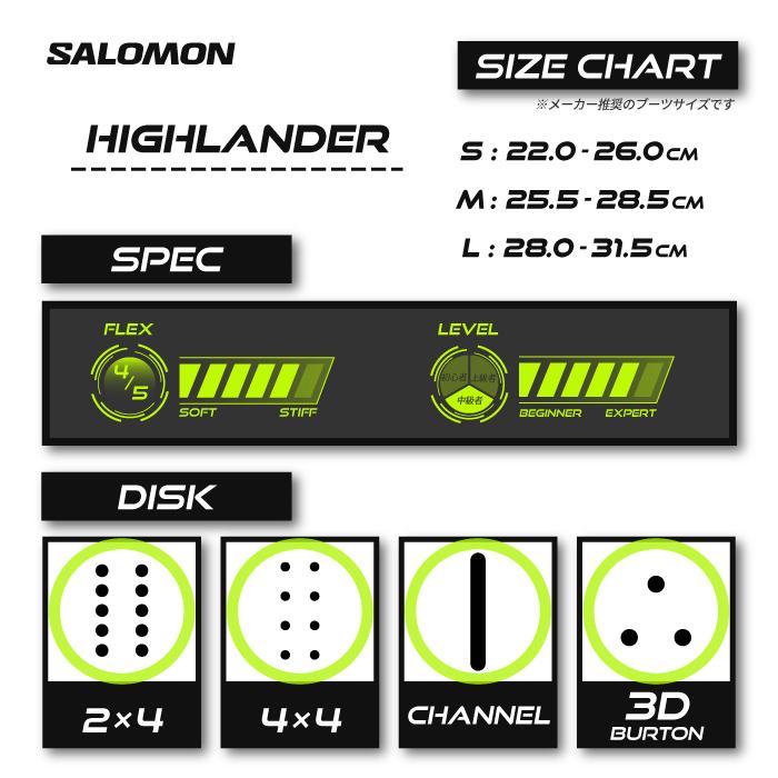 日本正規品 スノーボード ビンディング サロモン ハイランダー  23-24 SALOMON HIGHLANDER Black MEN'S バインディング メンズ 男性 2024 スノボー