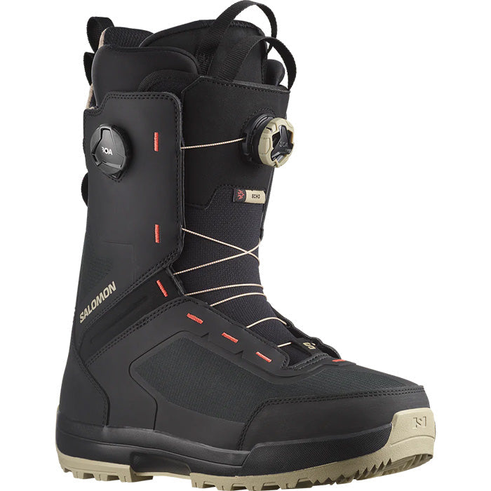 日本正規品 スノーボード ブーツ サロモン エコー デュアル ボア ワイド 23-24 SALOMON ECHO DUAL BOA WIDE Spray Green/Black/Hot Coral MEN'S 2024 スノボー