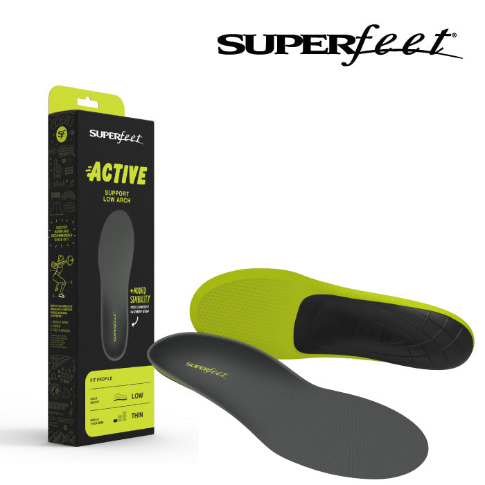 SUPERFEET スーパーフィート インソール ACTIVE Support Low Arch Yellow イエロー スポーツ 作業靴 スノーボード ランニング 登山 中敷 日本正規品