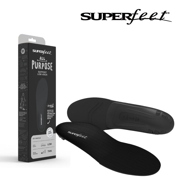 SUPERFEET スーパーフィート インソール All-Purpose Support Low Arch Black ブラック  スポーツ 作業靴 スノーボード ランニング 登山 中敷 日本正規品