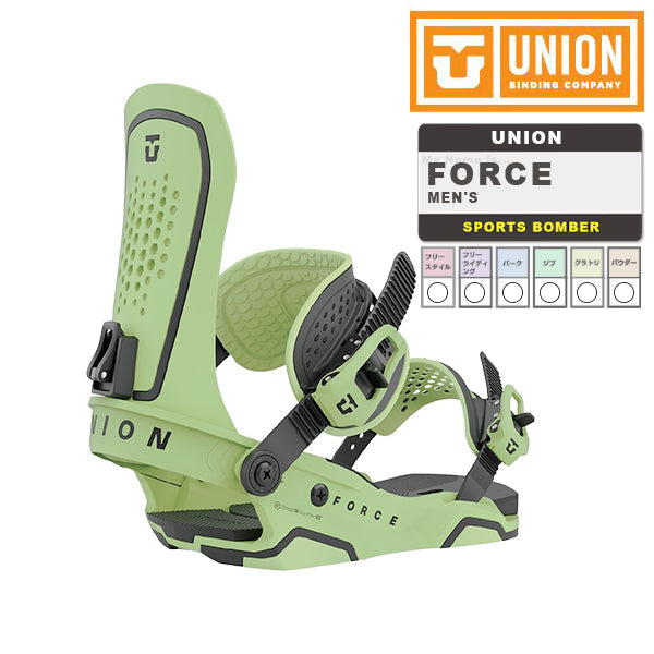 日本正規品 スノーボード ビンディング ユニオン フォース 23-24 UNION FORCE Green MEN'S メンズ 男性 バインディング 金具 スノボー 2024