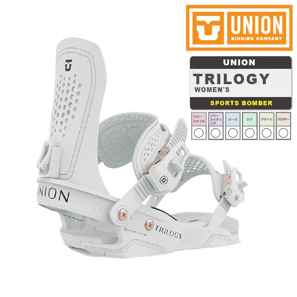 日本正規品 スノーボード ビンディング ユニオン トリロジー 23-24 UNION TRILOGY White WOMEN'S ウィメンズ 女性 バインディング 金具 スノボー 2024