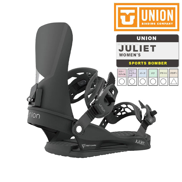 日本正規品 スノーボード ビンディング ユニオン ジュリエット 23-24 UNION JULIET Black WOMEN'S ウィメンズ 女性 バインディング スノボー  2024