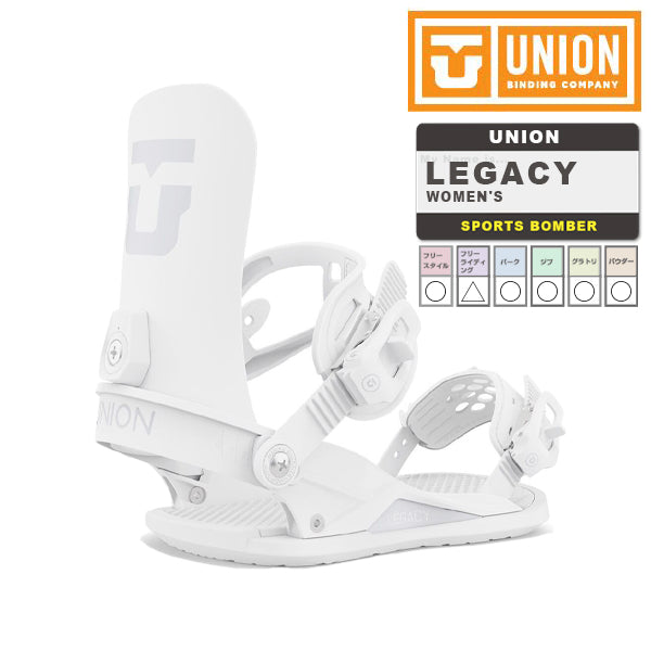 日本正規品 スノーボード ビンディング ユニオン レガシー 23-24 UNION LEGACY White WOMEN'S ウィメンズ 女性 バインディング 金具 スノボー 2024