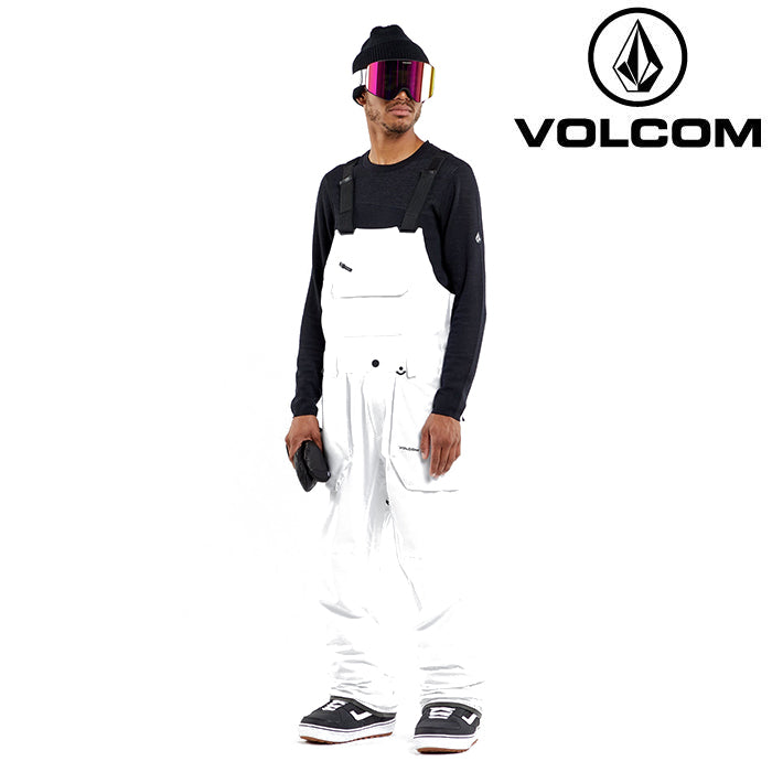 日本正規品 スノーボード ウェア ボルコム パンツ 23-24 VOLCOM ROAN BIB OVERALL WHT-White メンズ 男性スキー