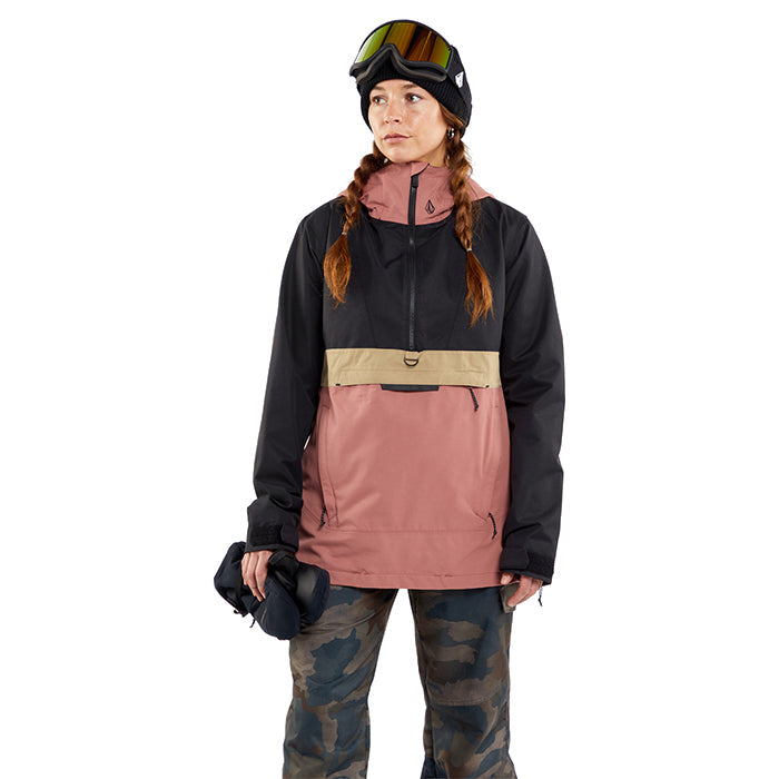 日本正規品 スノーボード ウェア ボルコム ジャケット 23-24 VOLCOM ASHFIELD PULLOVER EPK-Earth Pink ウィメンズ 女性スキー
