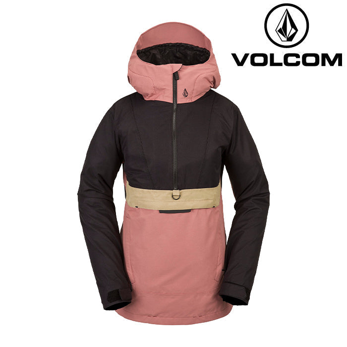 日本正規品 スノーボード ウェア ボルコム ジャケット 23-24 VOLCOM ASHFIELD PULLOVER EPK-Earth Pink ウィメンズ 女性スキー