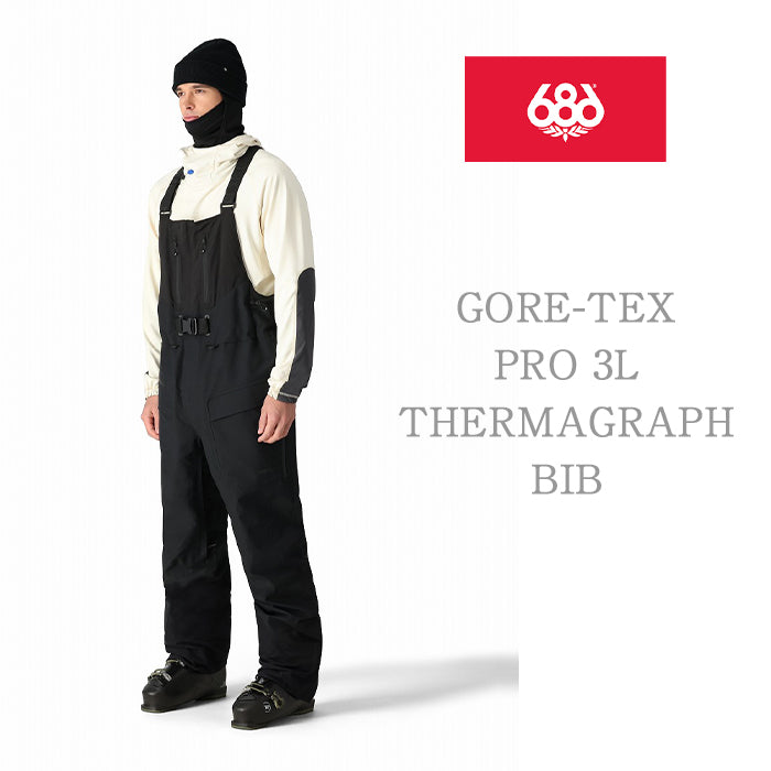 686 six eight six 24-25 Collection GORE-TEX PRO 3L THERMAGRAPH BIB 早期予約 スノーボード ウェア シックスエイトシックス ロクハチロク ゴアテックス スノーボードウェア カービング パウダー バックカントリー グラトリ メンズ