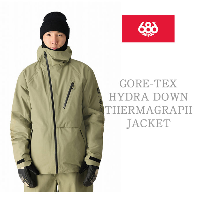 686 six eight six 24-25 Collection GORE-TEX HYDRA DOWN THERMAGRAPH JACKET 早期予約 スノーボード ウェア シックスエイトシックス ロクハチロク ゴアテックス スノーボードウェア カービング パウダー バックカントリー グラトリ メンズ