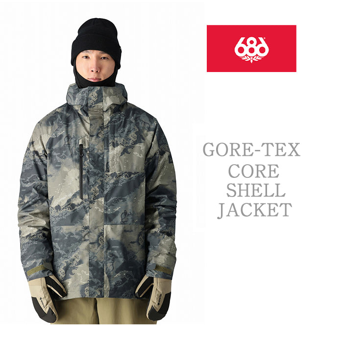 686 six eight six 24-25 Collection GORE-TEX CORE SHELL JACKET 早期予約 スノーボード ウェア シックスエイトシックス ロクハチロク ゴアテックス スノーボードウェア カービング パウダー バックカントリー グラトリ メンズ