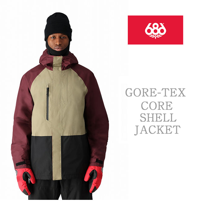 686 six eight six 24-25 Collection GORE-TEX CORE SHELL JACKET 早期予約 スノーボード ウェア シックスエイトシックス ロクハチロク ゴアテックス スノーボードウェア カービング パウダー バックカントリー グラトリ メンズ