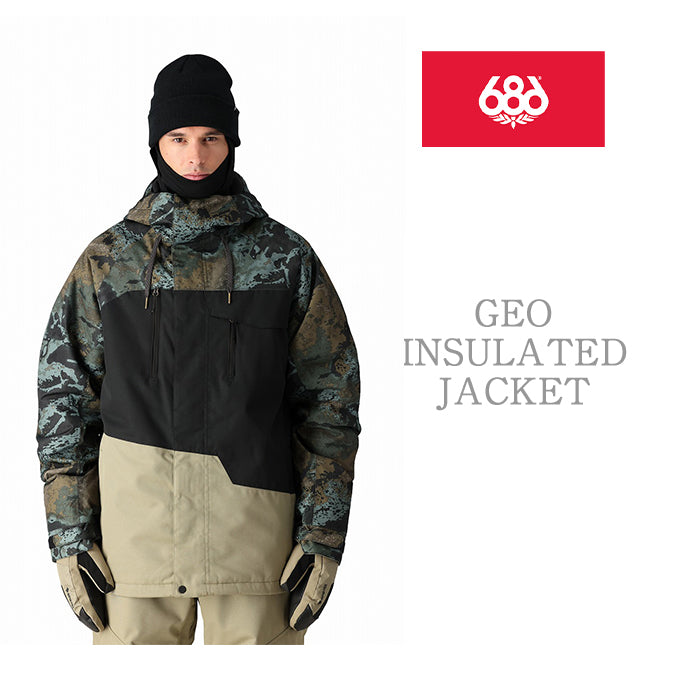 686 six eight six 24-25 Collection GEO INSULATED JACKET 早期予約 スノーボード ウェア シックスエイトシックス ロクハチロク スノーボードウェア カービング パウダー バックカントリー グラトリ メンズ