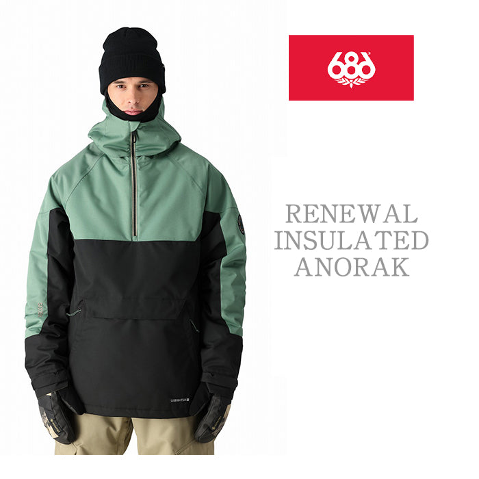 686 six eight six 24-25 Collection RENEWAL INSULATED JACKET 早期予約 スノーボード ウェア シックスエイトシックス ロクハチロク スノーボードウェア カービング パウダー バックカントリー グラトリ メンズ