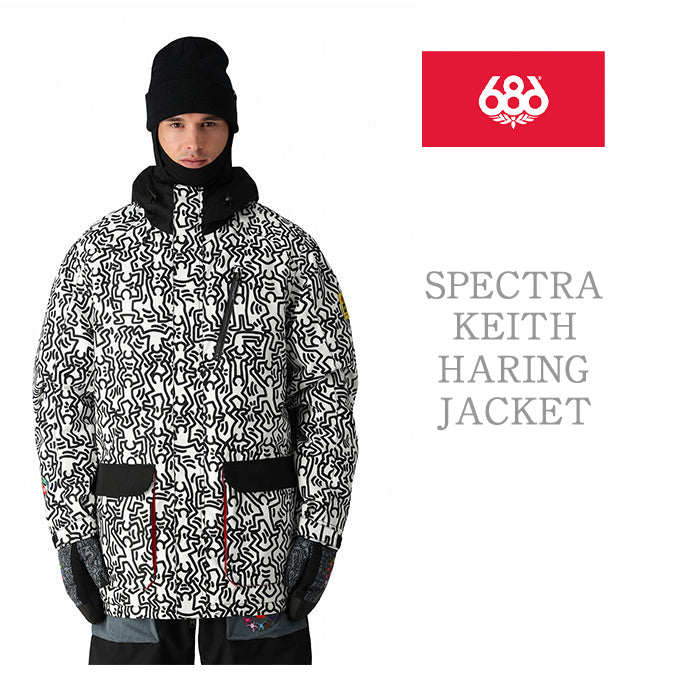 686 six eight six 24-25 Collection SPECTRA KEITH HARING JACKET 早期予約 スノーボード ウェア シックスエイトシックス ロクハチロク スノーボードウェア カービング パウダー バックカントリー グラトリ メンズ