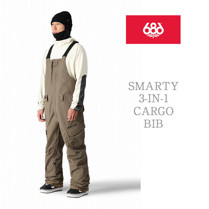 686 six eight six 24-25 Collection SMARTY 3-IN-1 CARGO BIB 早期予約 スノーボード ウェア シックスエイトシックス ロクハチロク スノーボードウェア カービング パウダー バックカントリー グラトリ メンズ