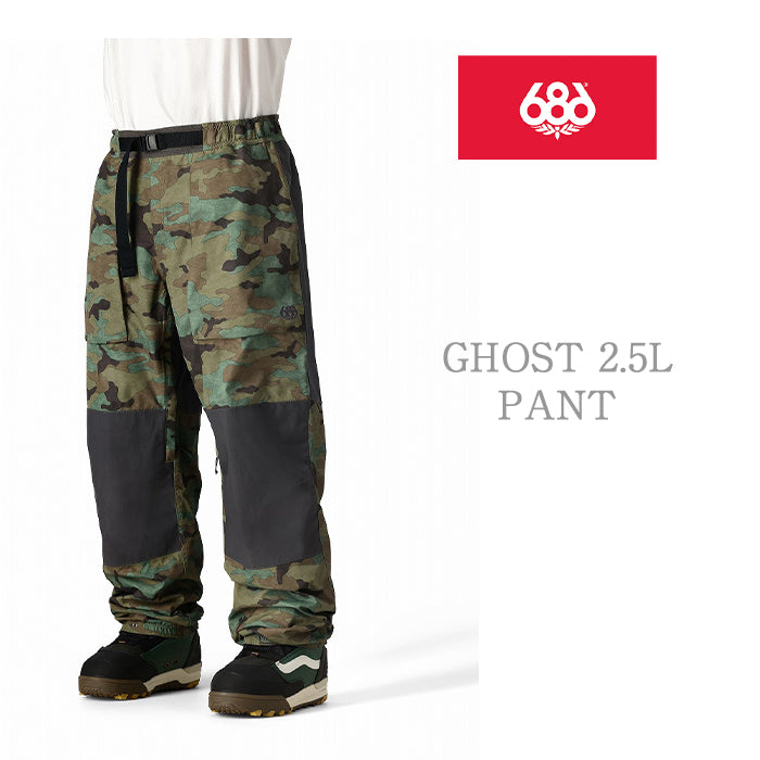 686 six eight six 24-25 Collection 2.5L GHOST PANT 早期予約 スノーボード ウェア シックスエイトシックス ロクハチロク スノーボードウェア カービング パウダー バックカントリー グラトリ メンズ