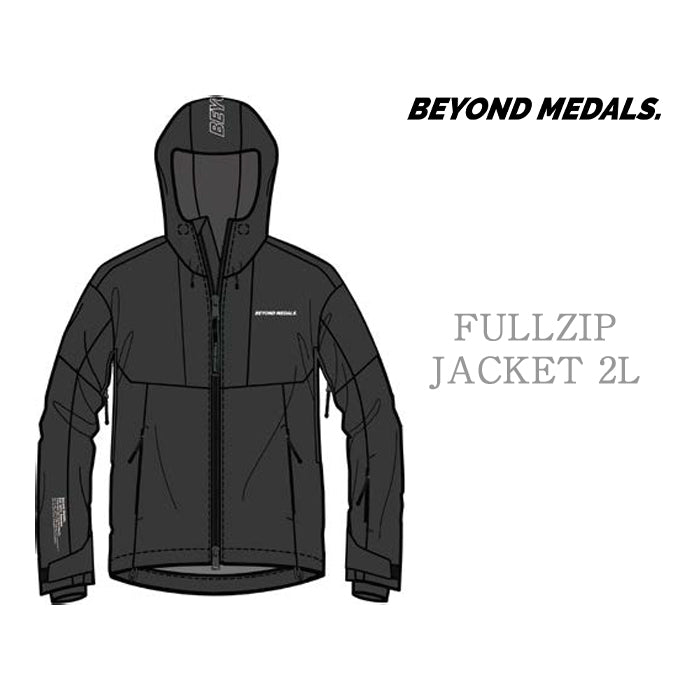 スノーボード ウェア ジャケット ビヨンドメダルズ BEYOND MEDALS FULLZIP JACKET 2L Black メンズ レディース 24-25 日本正規品