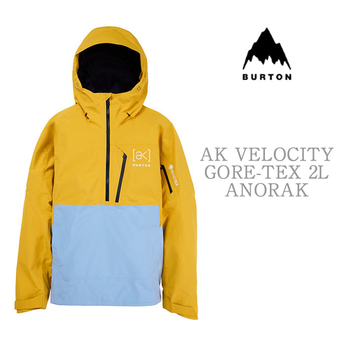 BURTON 24-25 [ak] コレクション Men's Burton [ak] Velocity GORE-TEX 2L Anorak Jacket Goldenrod バートン AK メンズウェア ベロシティアノラックジャケット ゴアテックス スノーボード アノラックジャケット メンズ