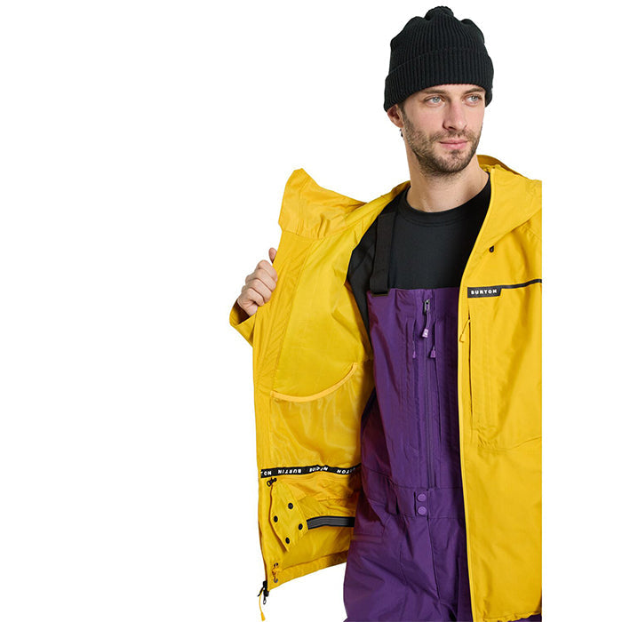 BURTON  Men's Burton Pillowline GORE-TEX 2L Jacket Goldenrod バートン メンズウェア ゴアテックス ピローラインジャケット スノーボード ジャケット メンズ