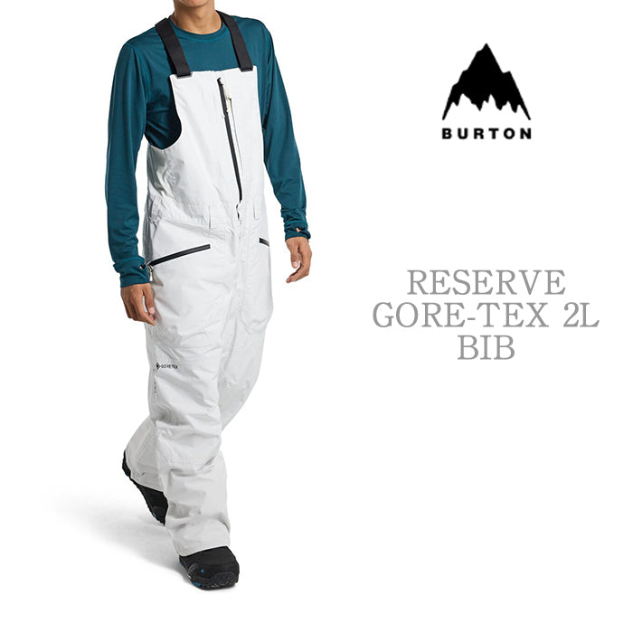 BURTON  Men's Burton Reserve GORE-TEX 2L Bib Pants Stout White バートン メンズウェア ゴアテックス リザーブビブパンツ スノーボード パンツ メンズ