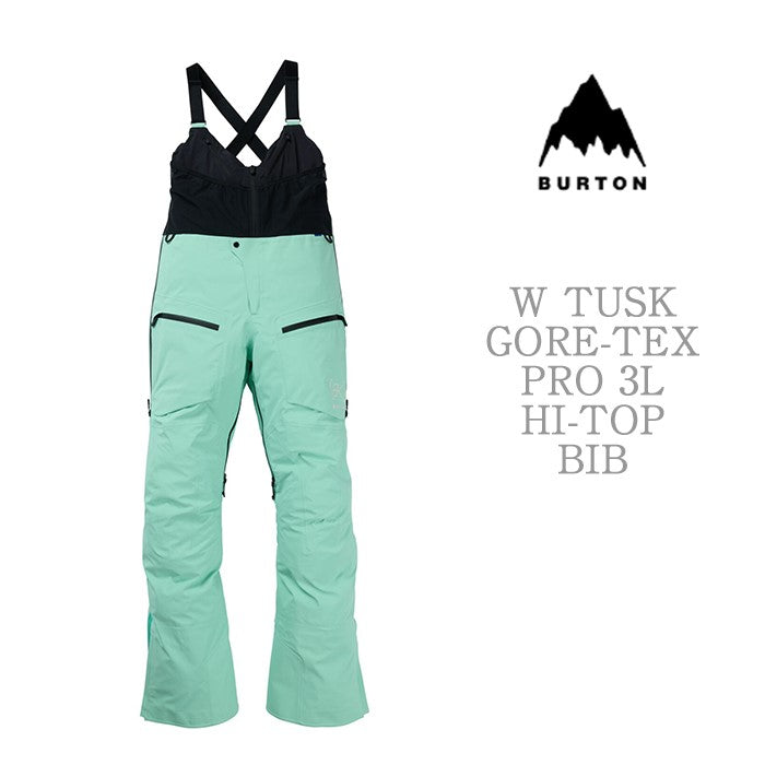 BURTON [ak] コレクション Women's Burton [ak] Tusk GORE-TEX Pro 3L Hi-Top Bib Pants Powder Mint バートン AK レディースウェア タスクハイトップビブパンツ ゴアテックスプロ スノーボード ビブパンツ レディース