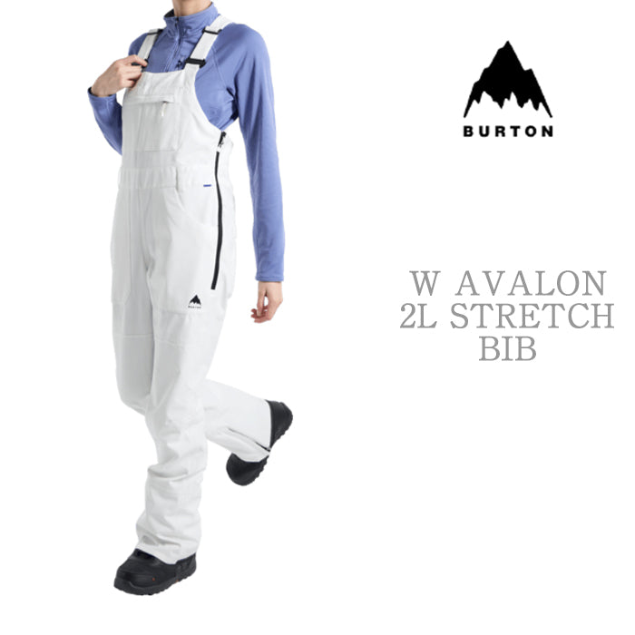 BURTON  Women's Burton Avalon 2L Stretch Bib Pants Stout White バートン ウイメンズウェア アヴァロンストレッチビブパンツ スノーボード ビブパンツ レディース