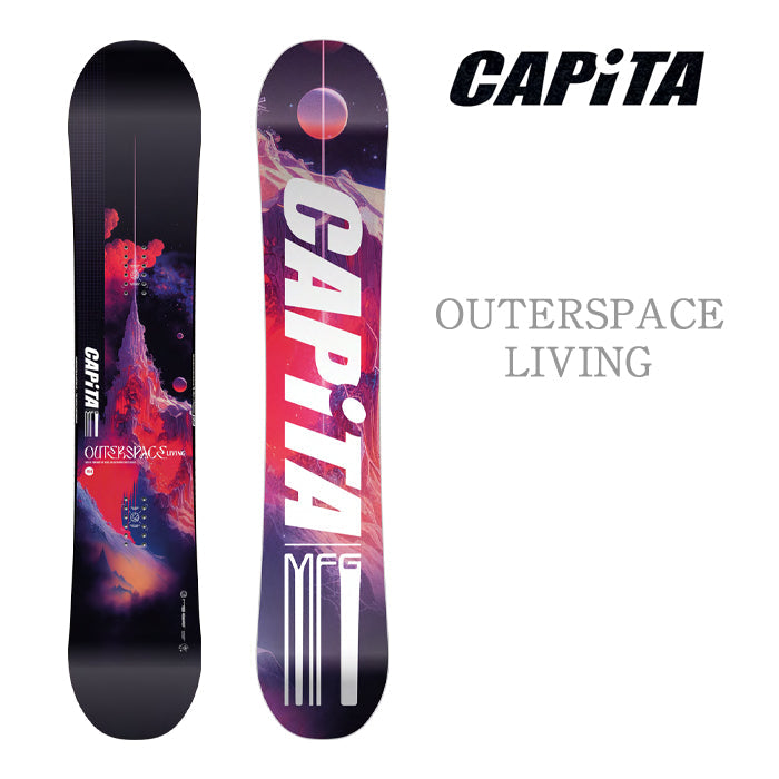 Capita Snowboarding 24-25 Outerspace Living 早期予約 キャピタ アウタースペースリビング The Mothership マザーシップ 自社工場 オールマウンテン フリースタイル ハイブリッドキャンバー カービング 地形 パウダー バックカントリー グラトリ ラントリ パーク スノーボード メンズボード