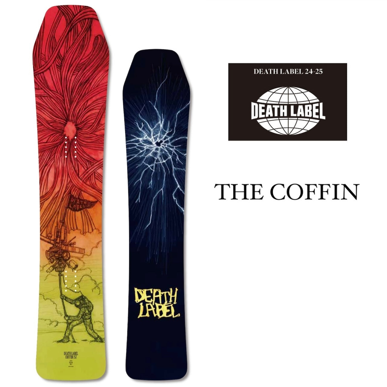 DEATH LABEL 24-25 THE COFFIN  デスレーベル ドメスティックブランド 国内生産 コーフィン オールマウンテン ディレクショナルロッカー サーフライド パウダー バックカントリー カービング 地形 スノーボード メンズ